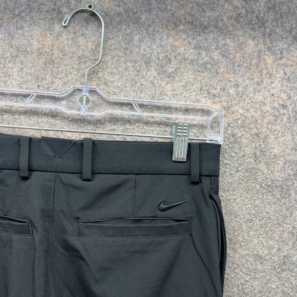 Nike Shorts Men Large Adult Black Chino Flat Front Dri Fit Athletic Swoosh Golf - Picture 4 of 13